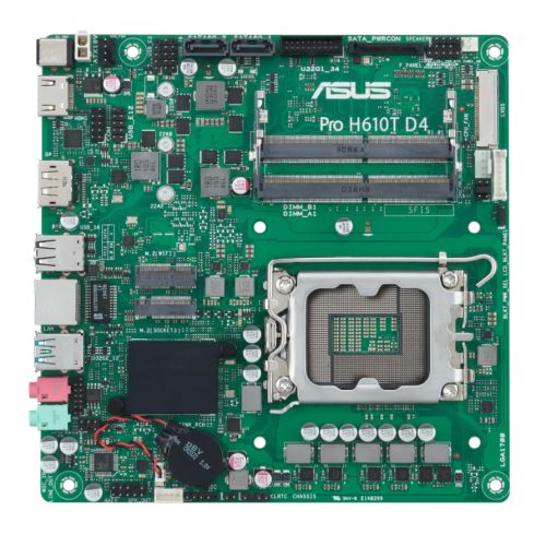 Asus PRO H610T D4-CSM - Corporate Stable Model, Intel H610, 1700, Thin Mini ITX, 2 DDR4 SO-DIMM, HDMI, DP, LVDS, 19v DC in, 1x M.2 Asus PRO H610T D4-CSM - Corporate Stable Model, Intel H610, 1700, Thin Mini ITX, 2 DDR4 SO-DIMM, HDMI, DP, LVDS, 19v DC in, 1x M.2